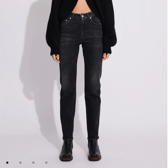 Won Hundred black straight lounge two high waisted organic cotton jeans - Picture 1 of 10